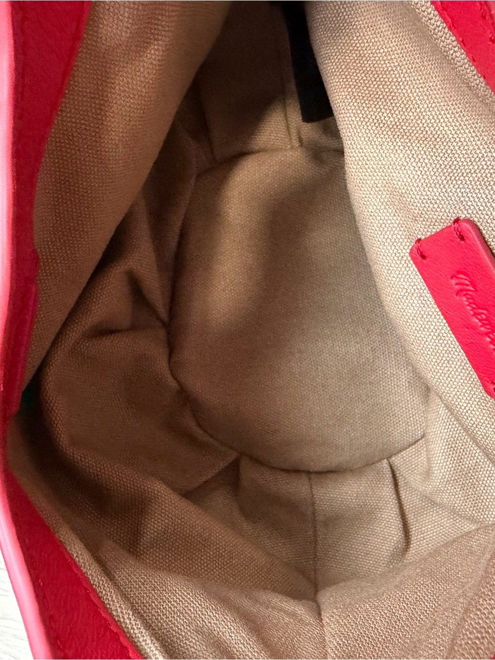 NWOT Madewell Camren Mini Bag Red Leather Shoulder Bag with Gold Handle - Picture 4 of 5